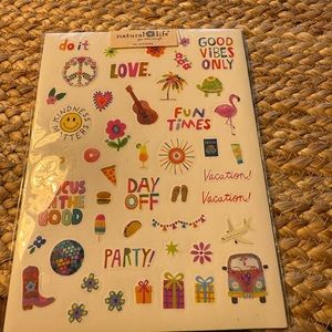 Natural Life Sticker Sheet with Colorful Designs
